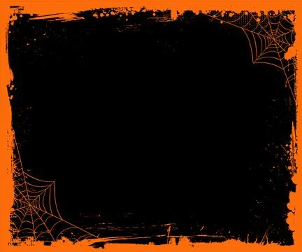 Halloween blank medium rectangle banner size template background with border Stock Illustration