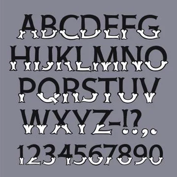 Halloween Bone Font Stock Illustration