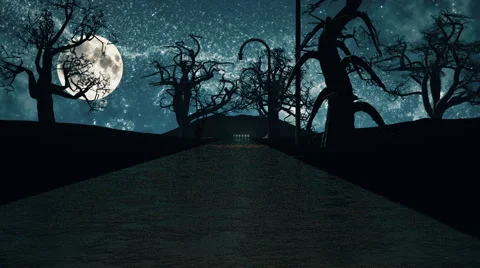 Halloween Bouling At night evil force is playing in the woods bowling Stock Footage 68771050