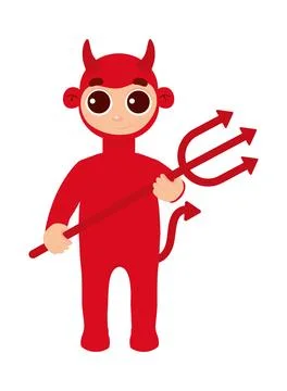 Halloween boy devil character Stock Illustration