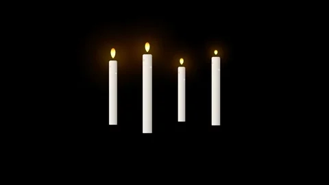 Halloween Broken White Floating Candles Flickering Flame Loop Video stock 345221799