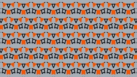 Halloween Bunting Flags Pattern Background. Video stock 325389125