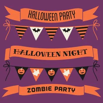 Halloween bunting set Stock Illustration
