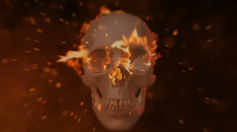 Halloween - Burning Skull Stock Footage 41951638