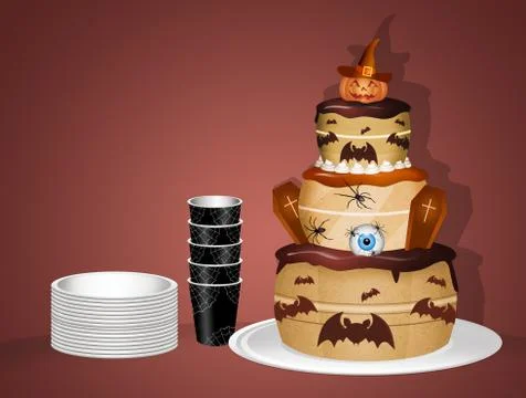 Halloween cake for party Stock Illustration