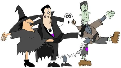 Halloween cancan Stock Illustration