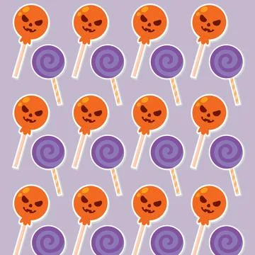 Halloween candies seamless pattern background Vector Stock Illustration