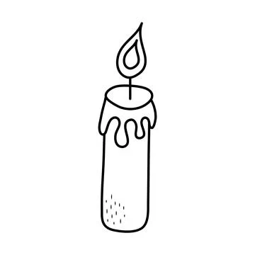Halloween candle doodle element. Illustrazione stock