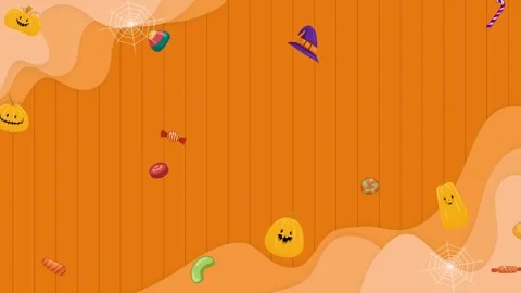 Halloween Candy and Decorations Falling. Stock Footage 318466934