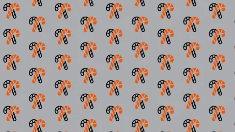 Halloween Candy Cane Pattern - Spooky Season Delight. Stock Footage 325380698