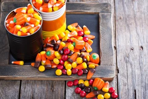 Halloween candy copy space Stock Photos