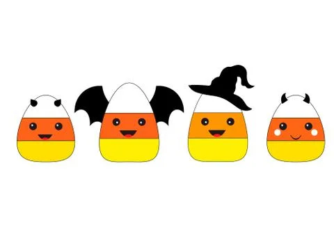 Halloween Candy Corn Flat Design Vector Illustrazione stock