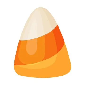 Halloween Candy corn, flat vector style. 스톡 일러스트