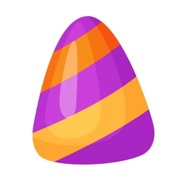 Halloween Candy corn, flat vector style. Stock Illustration