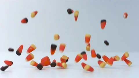 Halloween candy falling in slow motion on white background Stock Footage 54638908