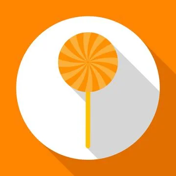 Halloween candy flat icon with long shadow. Stock Illustration