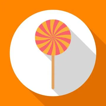 Halloween candy flat icon with long shadow. Stock Illustration