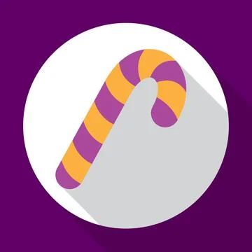 Halloween candy flat icon with long shadow. Stock Illustration