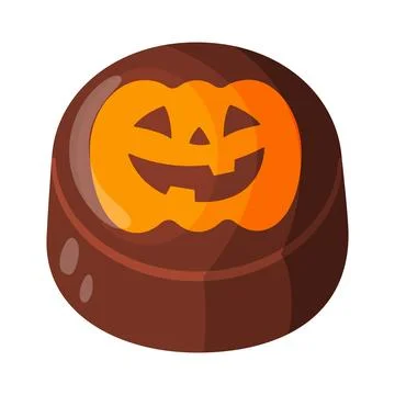 Halloween candy jack o lantern. flat vector style. Stock Illustration