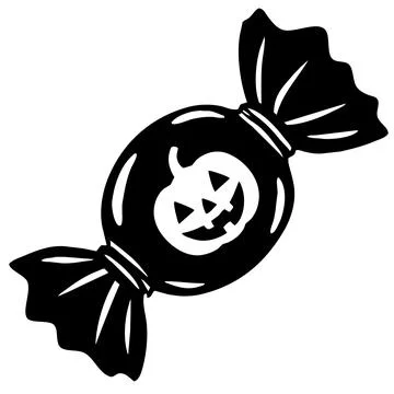 Halloween Candy with Jack O Lantern Pumpkin Stock Illustration