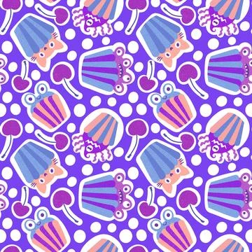Halloween candy seamless muffins pattern for wrapping paper and fabric Stock Illustration