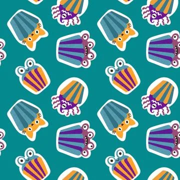 Halloween candy seamless muffins pattern for wrapping paper and fabric Stock Illustration
