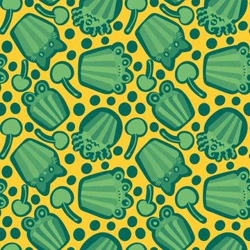Halloween candy seamless muffins pattern for wrapping paper and fabric Stock Illustration