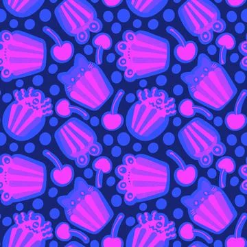 Halloween candy seamless muffins pattern for wrapping paper and fabric Stock Illustration