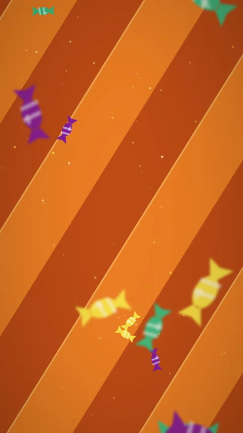 Halloween Candy Stripe Background with Floating Sweets Stock Footage 345640293