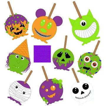 Halloween caramel apples Illustrazione stock