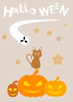 Halloween Card &amp; Border Graphics Stock Illustration