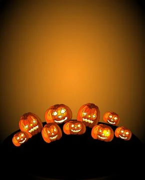 Halloween card with pumpkin. Vector hand drawn pattern. Stock Illustration