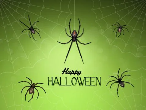 Halloween card with spiders Stock Illustration