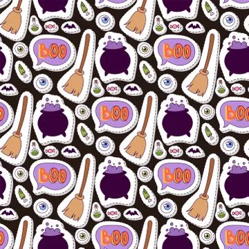 Halloween carnival seamless pattern background vector illustration with pumpkin Stock Illustration
