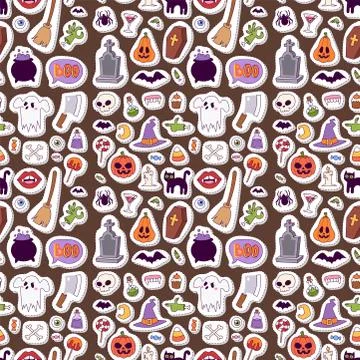 Halloween carnival seamless pattern background vector illustration with pumpkin Stock Illustration