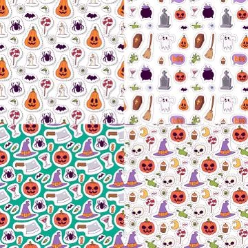 Halloween carnival seamless pattern background vector illustration with pumpkin Stock Illustration