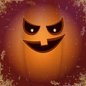 Halloween cartoon scary pumpkin with face . Vector cartoon Illustration of Stock Illustration