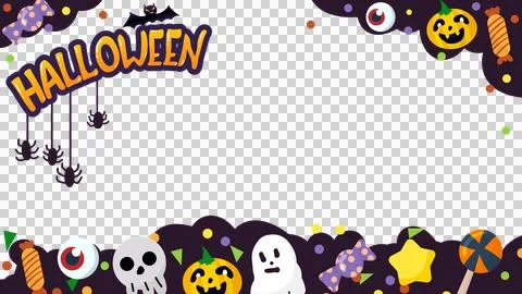 Halloween Cartoon Spooky Border Stock Illustration