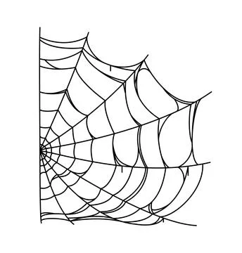 Halloween cartoon spooky cobweb, spiderweb decor Stock Illustration