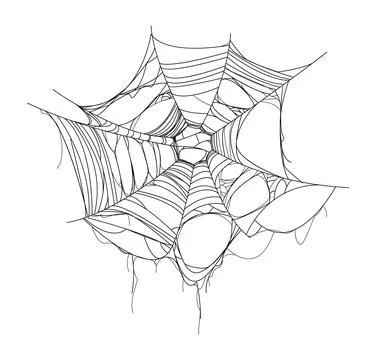 Halloween cartoon tangled cobweb or spiderweb net Stock Illustration