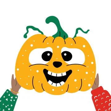 Halloween cartoon vector illustration on the white background Stock Illustration