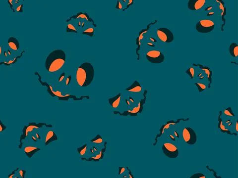 Halloween carved face seamless pattern. Happy Halloween October 31st, trick o Illustrazione stock