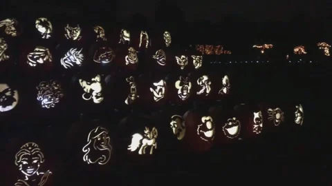 Halloween Carved Pumpkins Stock Footage 160690898