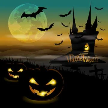 Halloween castle Stock Illustration