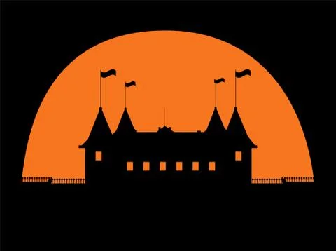 Halloween castle vector Stock Illustration