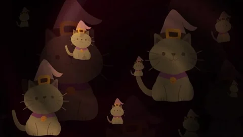 Halloween Cat Background Loop Stock Footage 309505616
