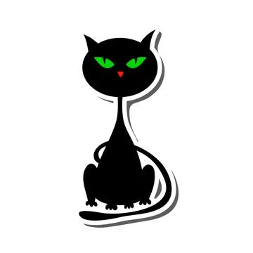 Halloween Cat Sticker Stock Illustration