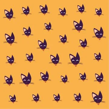 Halloween cats mascots pattern background Illustrazione stock