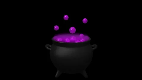 Halloween cauldron animation Stock Footage 138599605