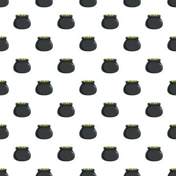 Halloween cauldron repeating pattern design for holiday background Stock Illustration